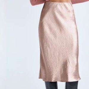 Aritzia Babaton Slip Midi Skirt in light pink